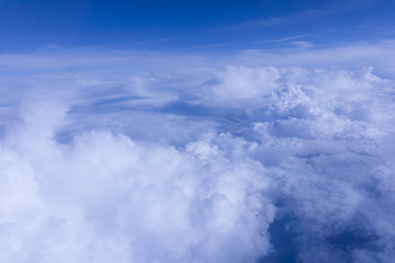 Fototapeta na wymiar Sky clouds. Over the Clouds. Cloudscape. Blue sky and white cl