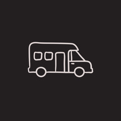 Motorhome sketch icon.