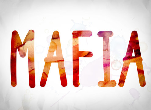 Mafia Concept Watercolor Word Art