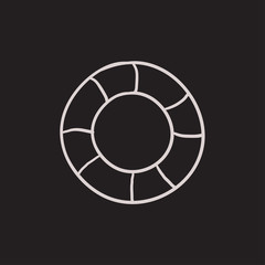 Naklejka premium Lifebuoy sketch icon.