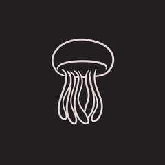 Jellyfish sketch icon.