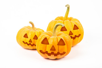 Halloween Pumpkins on white background