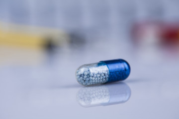 Medicine and healthy, Close up of capsules