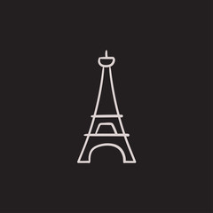 Eiffel Tower sketch icon.
