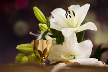 Obraz premium Bible, Eucharist, sacrament of communion background