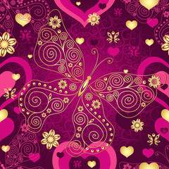 Valentine seamless purple pattern