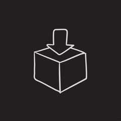 Mail box sketch icon.