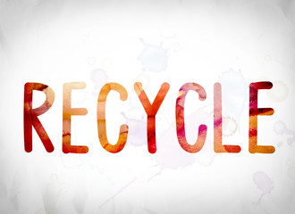 Recycle Concept Watercolor Word Art
