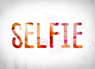 Selfie Concept Watercolor Word Art