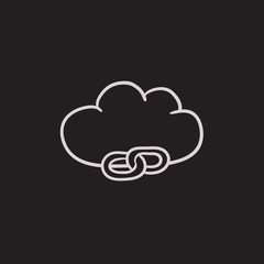 Cloud computing sketch icon.