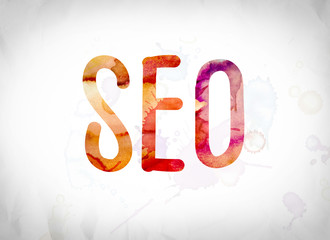 SEO Concept Watercolor Word Art
