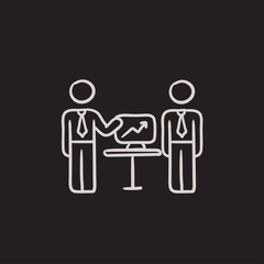 Business presentation sketch icon.