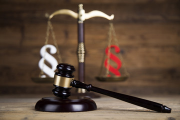 Judges wooden gavel and paragraph