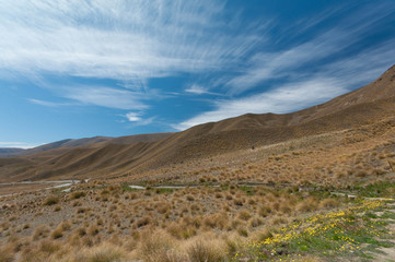 Mackenzie Basin hills in Central Otago, South Island, New Zealand
