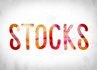 Stocks Concept Watercolor Word Art