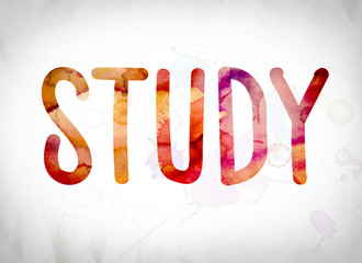 Study Concept Watercolor Word Art