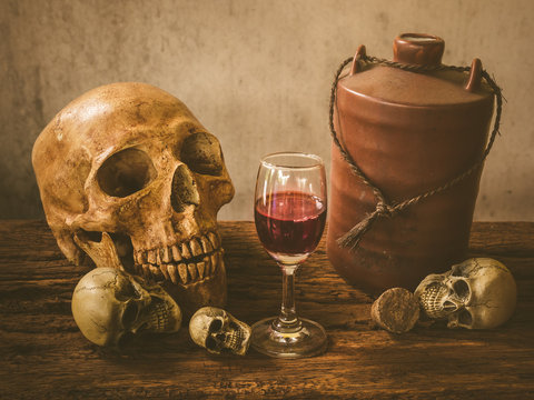 Still life of skull