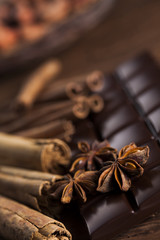 Cinnamon and anise, Dark chocolate with candy sweet