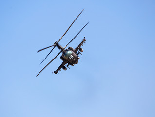 Combat helicopter in flight