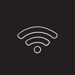 Wifi sign sketch icon.