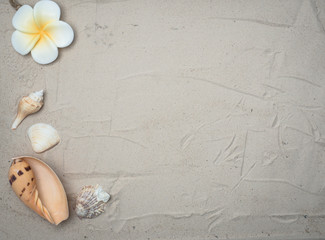 Summer vacation accessories on sandy ocean beach, Summertime Lifestyle objects flat lay top view 