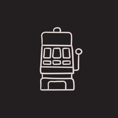Slot machine sketch icon.