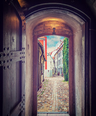 Medieval motifs of old European town