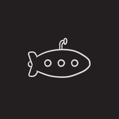 Submarine sketch icon.