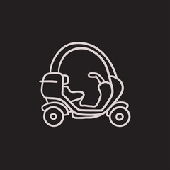 Rickshaw sketch icon.