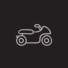 Motorcycle sketch icon.