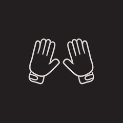 Fototapeta na wymiar Motorcycle gloves sketch icon.