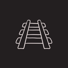 Railway track sketch icon.