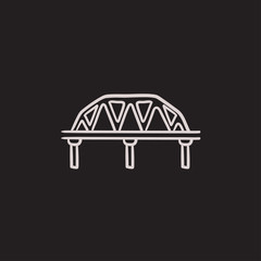 Rail way bridge sketch icon.