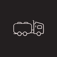 Truck liquid cargo sketch icon.