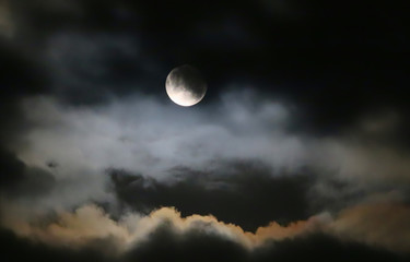 Fototapeta na wymiar Moon Rise with Corona