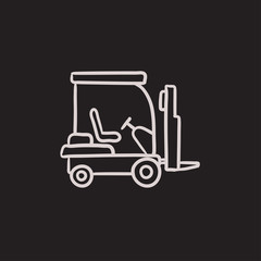 Forklift sketch icon.