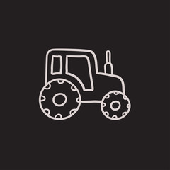 Tractor sketch icon.