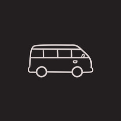 Minibus sketch icon.