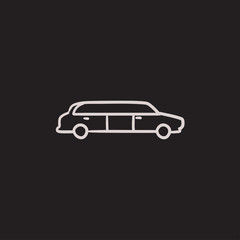 Wedding limousine sketch icon.