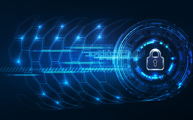 Abstract Technology background.Security concept with padlock
