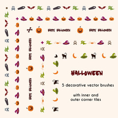 Halloween vector brushes with inner and outer corner tiles