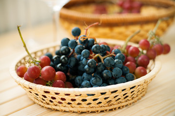 Grape in the wicker basket 
