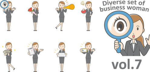 Diverse set of business woman , EPS10 vector format vol.7