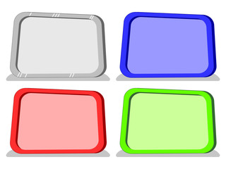vector cartoon blank boards in 4 colors 