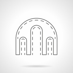 Triple arch flat line vector icon
