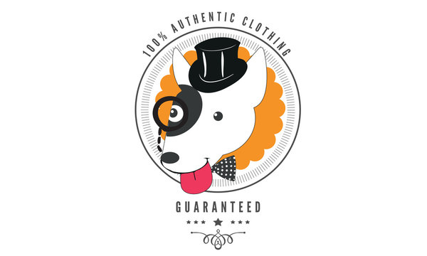 cute dog vector background badge