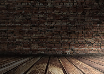 old room with brick wall