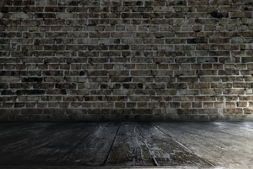 old room with brick wall