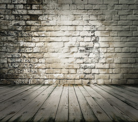 old room with brick wall