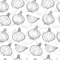 Seamless pattern with onions